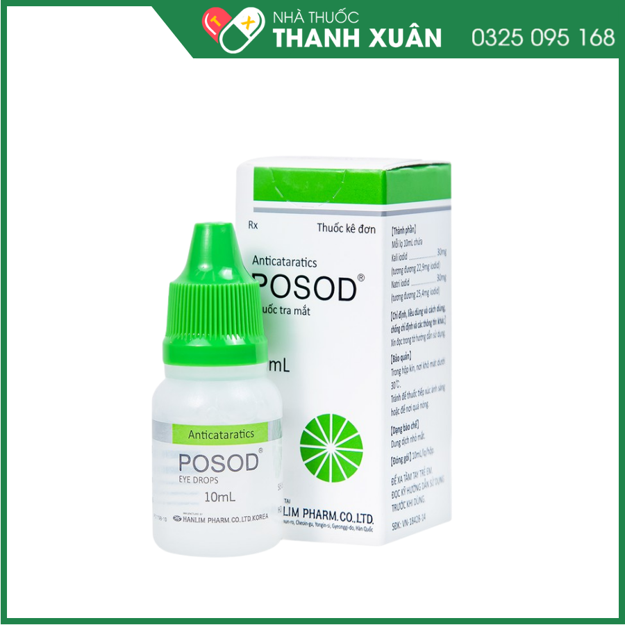 Posod Eye Drops điều trị bệnh đục thuỷ tinh thể, xuất huyết pha lê thể